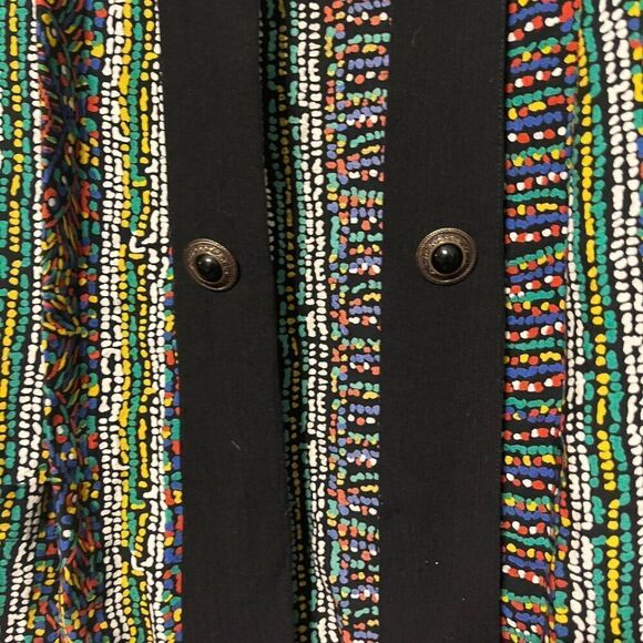 Womens Vintage Maygene Multi Color Global Print Blazer Sz Large - Picture 3 of 8